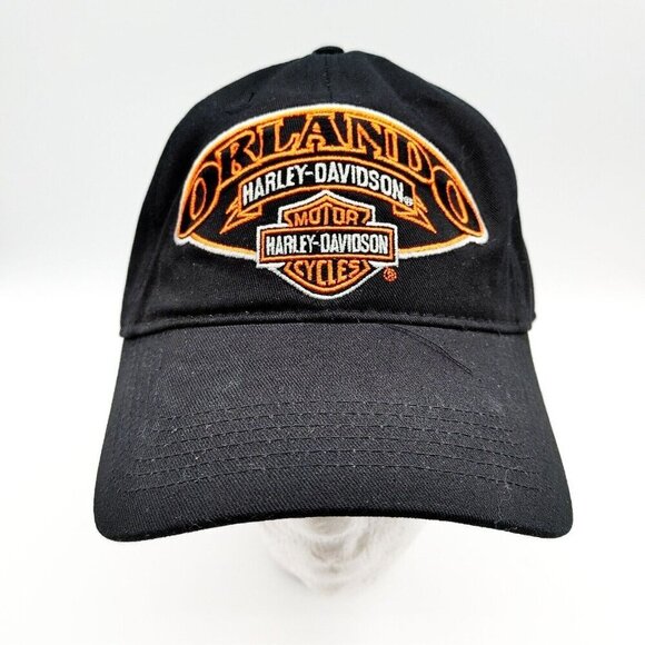 Orlando Harley Davidson Baseball Cap  Hat Adjustable Black Orange Florida - Picture 1 of 7
